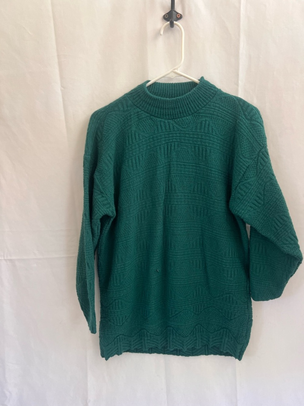 Basic Editions Teal Textured Cowlneck Sweater